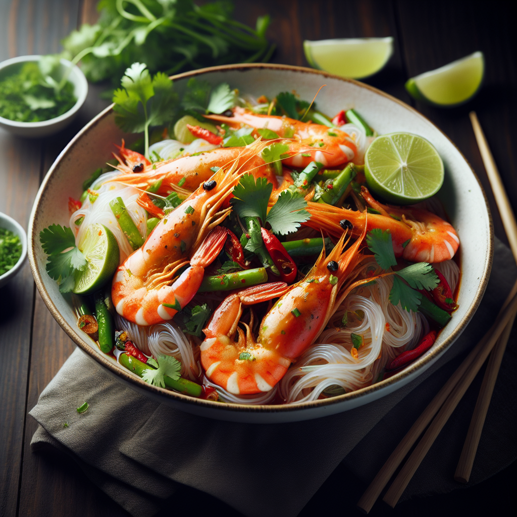 Nationalgericht Thailand: #Yam Wun Sen Kung# (Rezept)