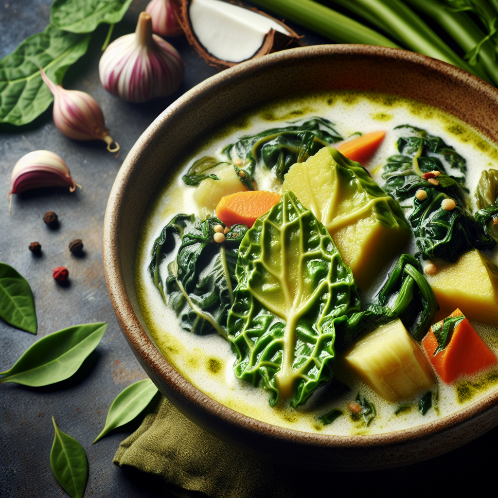 Nationalgericht Tuvalu: #Taro Leaf Coconut Stew# (Rezept)