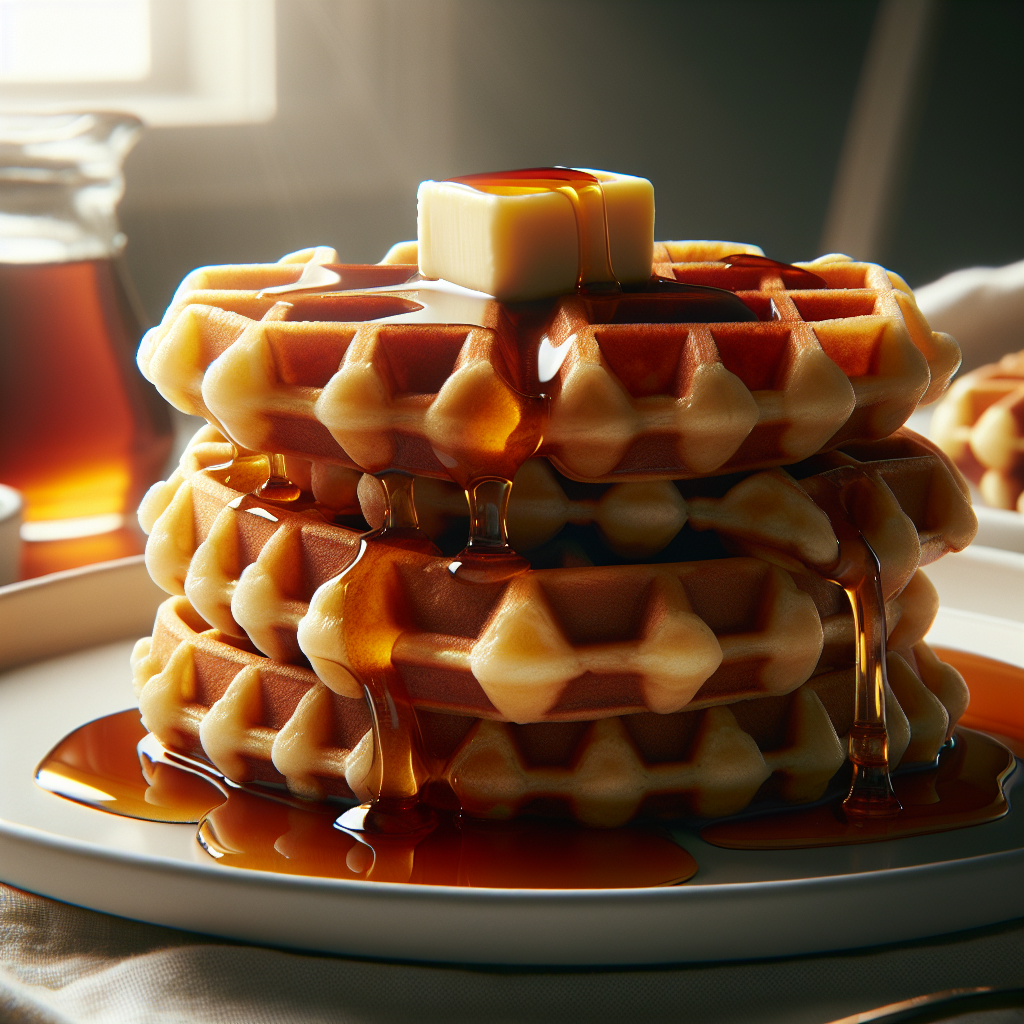 Nationalgericht USA: Waffles with Maple Syrup (Rezept)