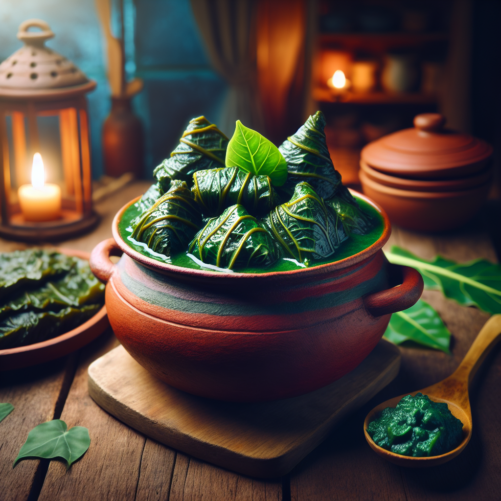 Nationalgericht Vanuatu: #Curried Taro Leaves# (Rezept)