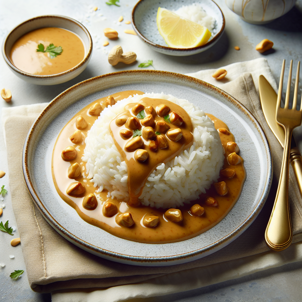 Nationalgericht Zentralafrikanische Republik: Riz à la sauce d'arachide (Rezept)