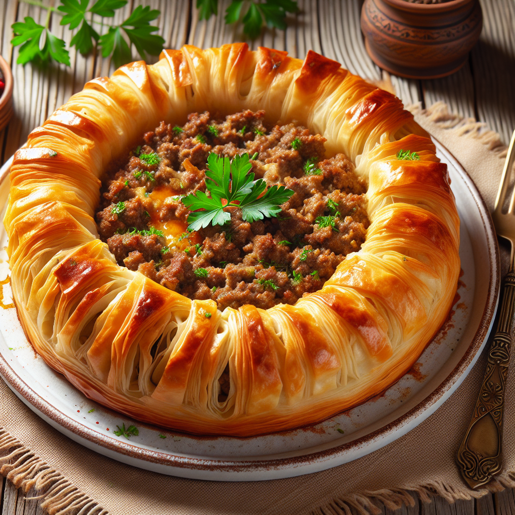 Nationalgericht Albanien: Byrek me Mish (Rezept)