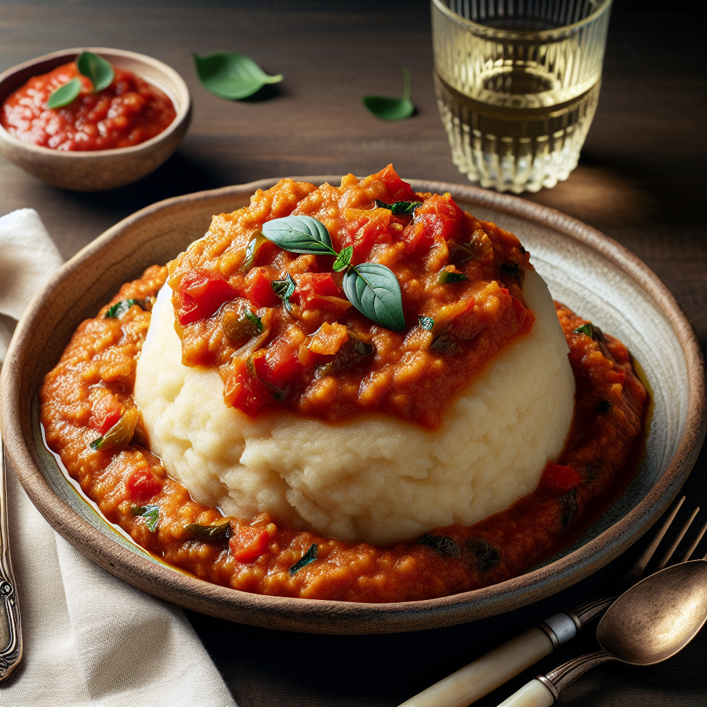 Nationalgericht Angola: #Molho de Tomate com Funge# (Rezept)