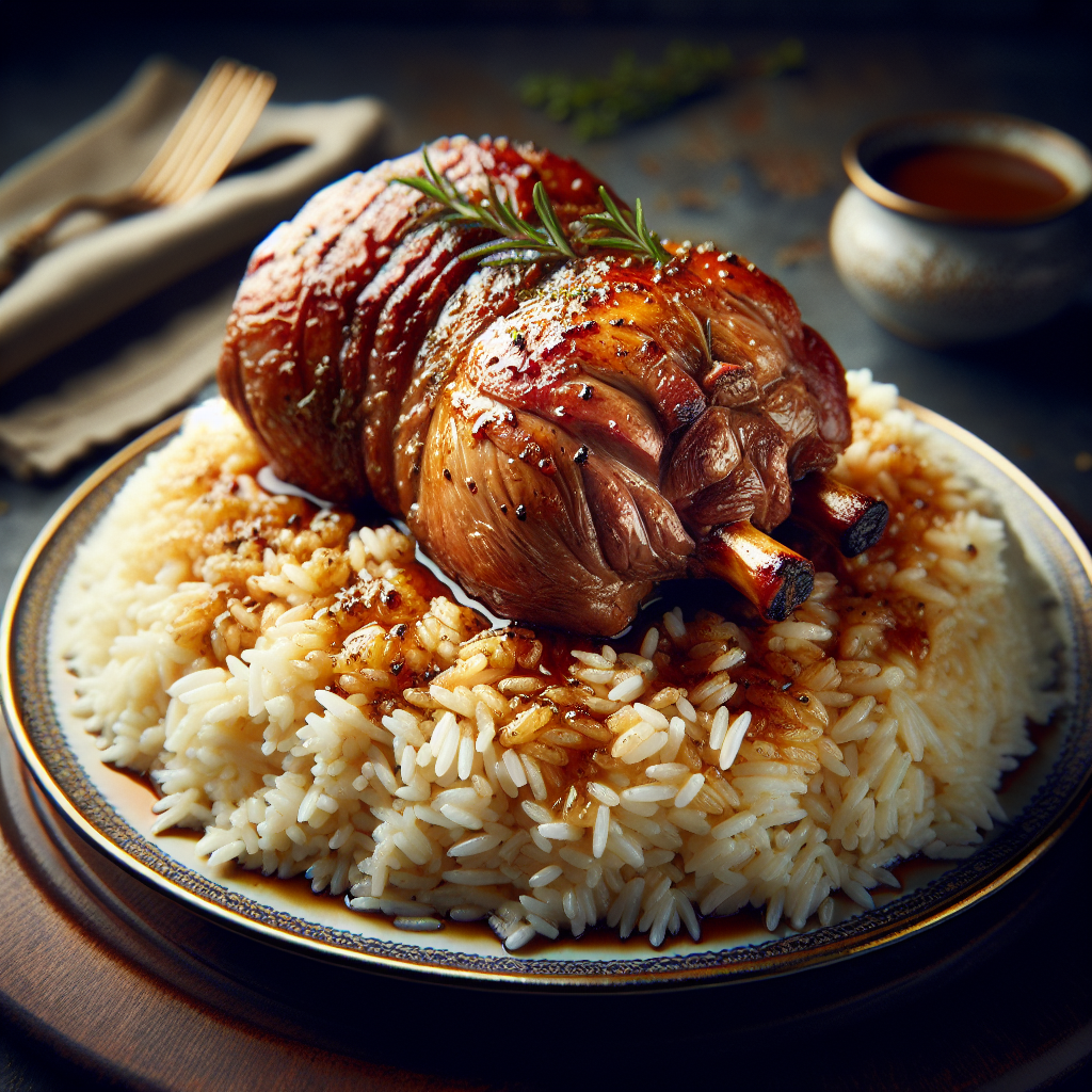 Nationalgericht Bahrain: #Roasted Lamb with Rice# (Rezept)