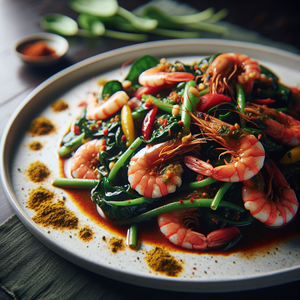 Nationalgericht Bangladesch: #Pui Shak Chingri# (Rezept)