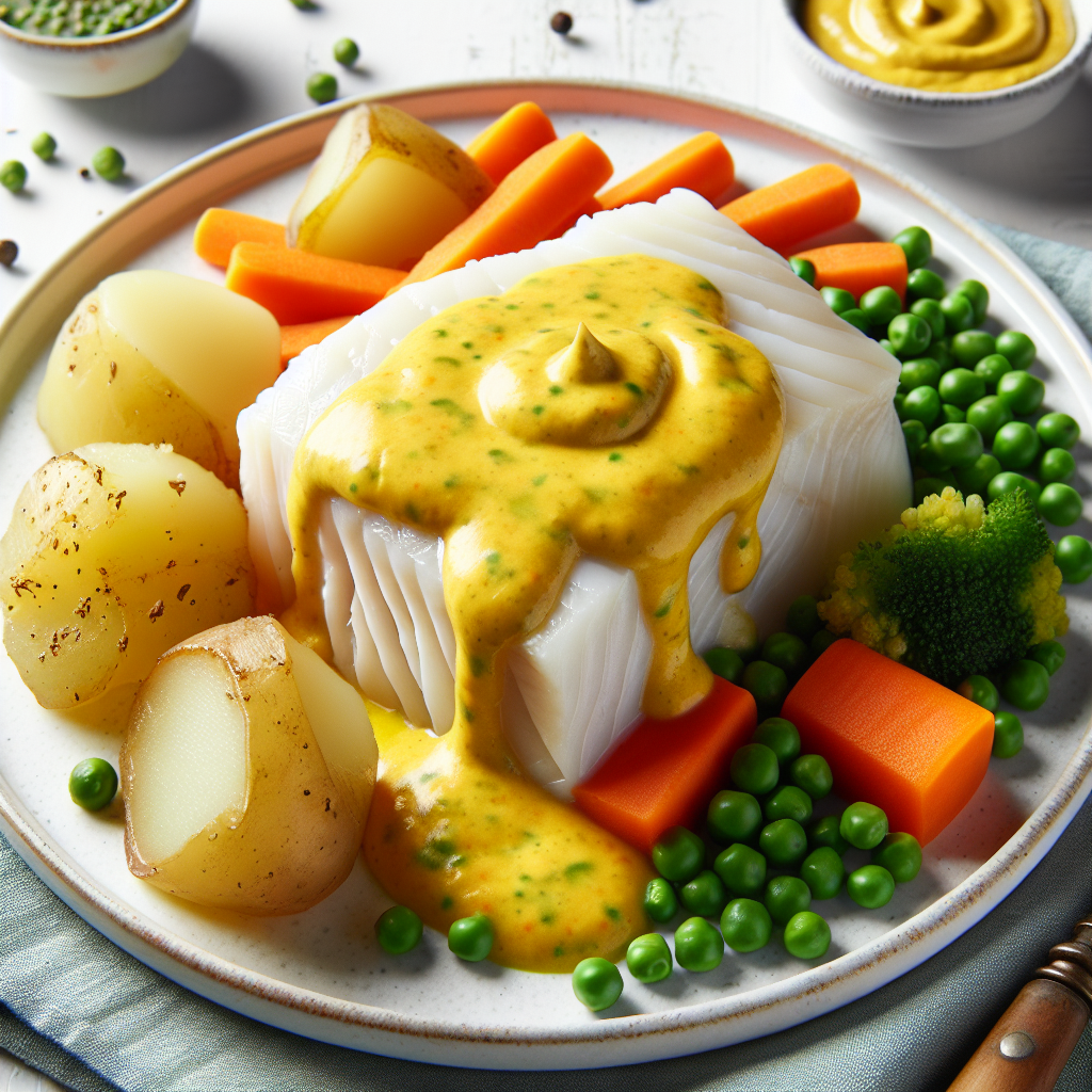 Nationalgericht Dänemark: #Kogt torsk med sennepssovs# (Rezept)