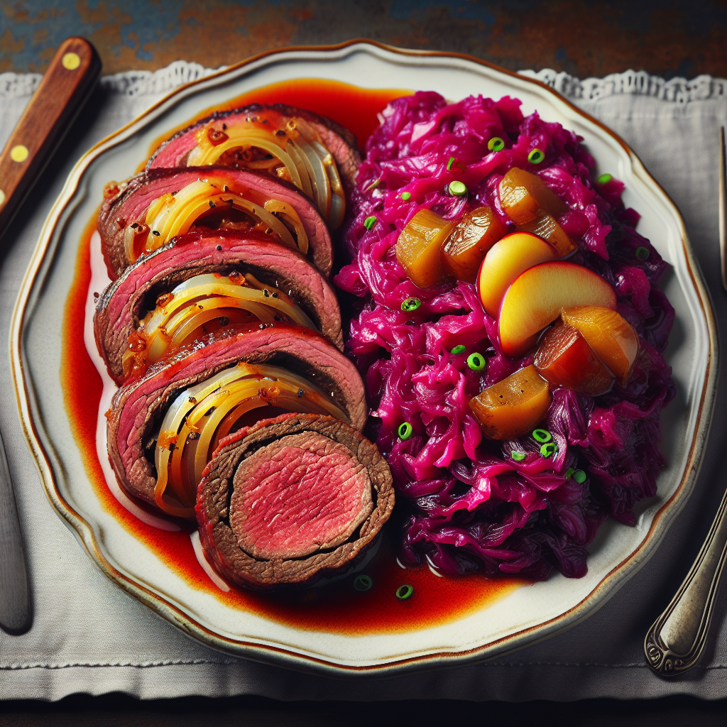 Nationalgericht Deutschland: #Rinderrouladen mit Rotkohl# (Rezept)