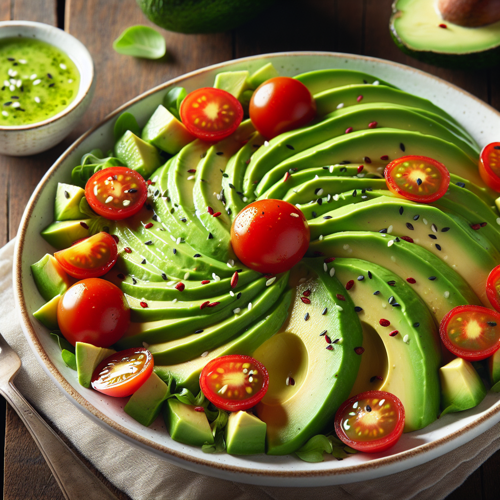 Nationalgericht Dominica: #Avocado-Salat mit Limetten-Dressing# (Rezept)