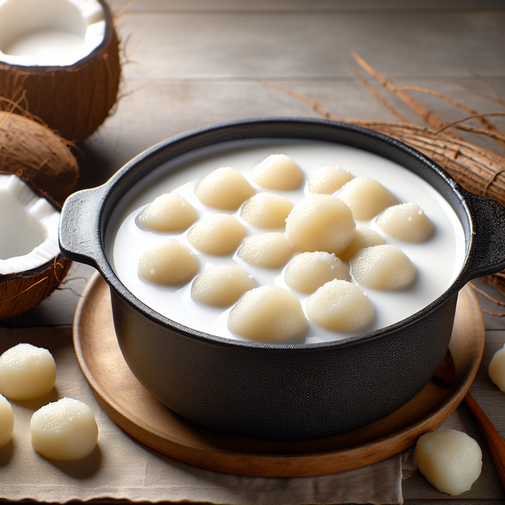 Nationalgericht Dominica: #Maniok-Klöße in Kokosmilch# (Rezept)