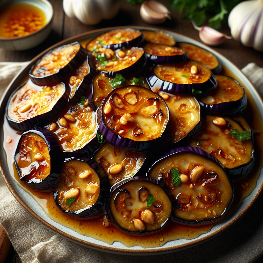 Nationalgericht Ägypten: Fried Eggplant with Garlic Sauce (Rezept)