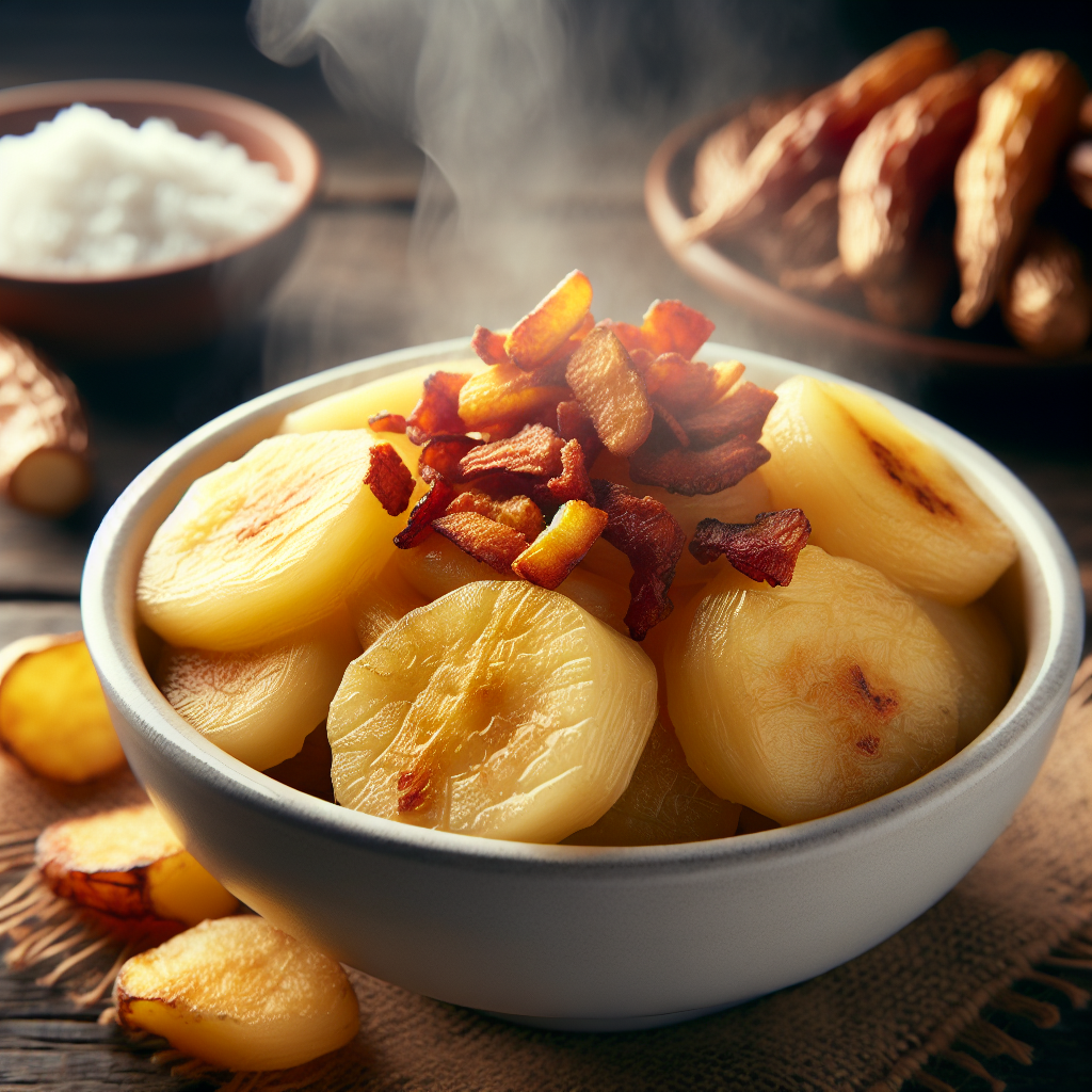 Nationalgericht El Salvador: #Yuca sancochada con chicharrón# (Rezept)