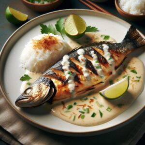 Nationalgericht Fiji: #Grilled Fish with Coconut Sauce# (Rezept)