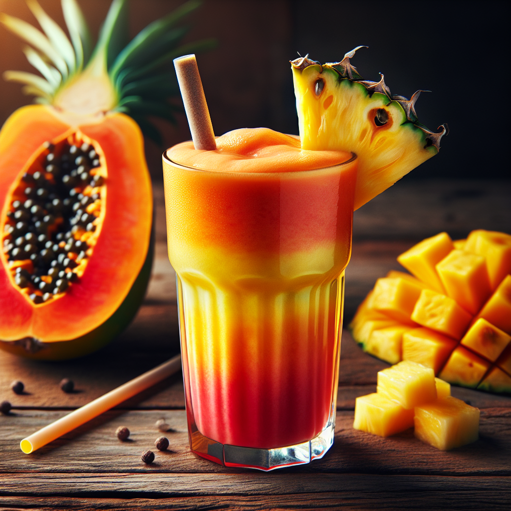 Nationalgericht Fiji: Papaya and Pineapple Smoothie (Rezept)