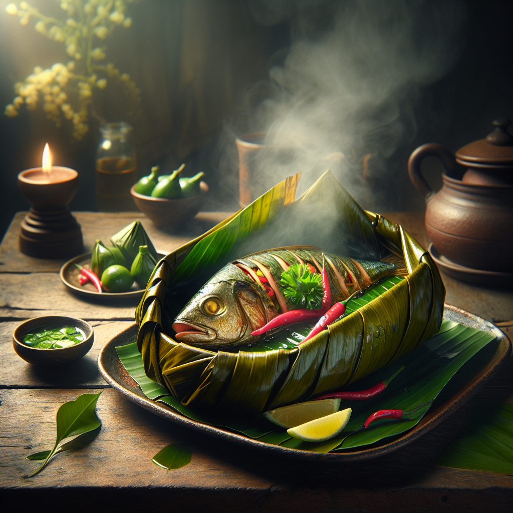 Nationalgericht Fiji: #Steamed Reef Fish in Banana Leaves# (Rezept)