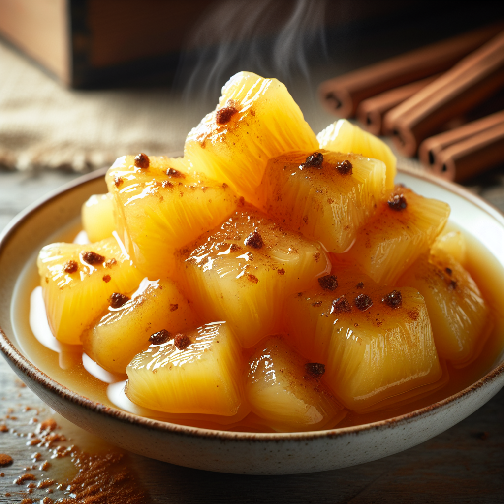 Nationalgericht Fiji: #Stewed Pineapple with Cinnamon# (Rezept)