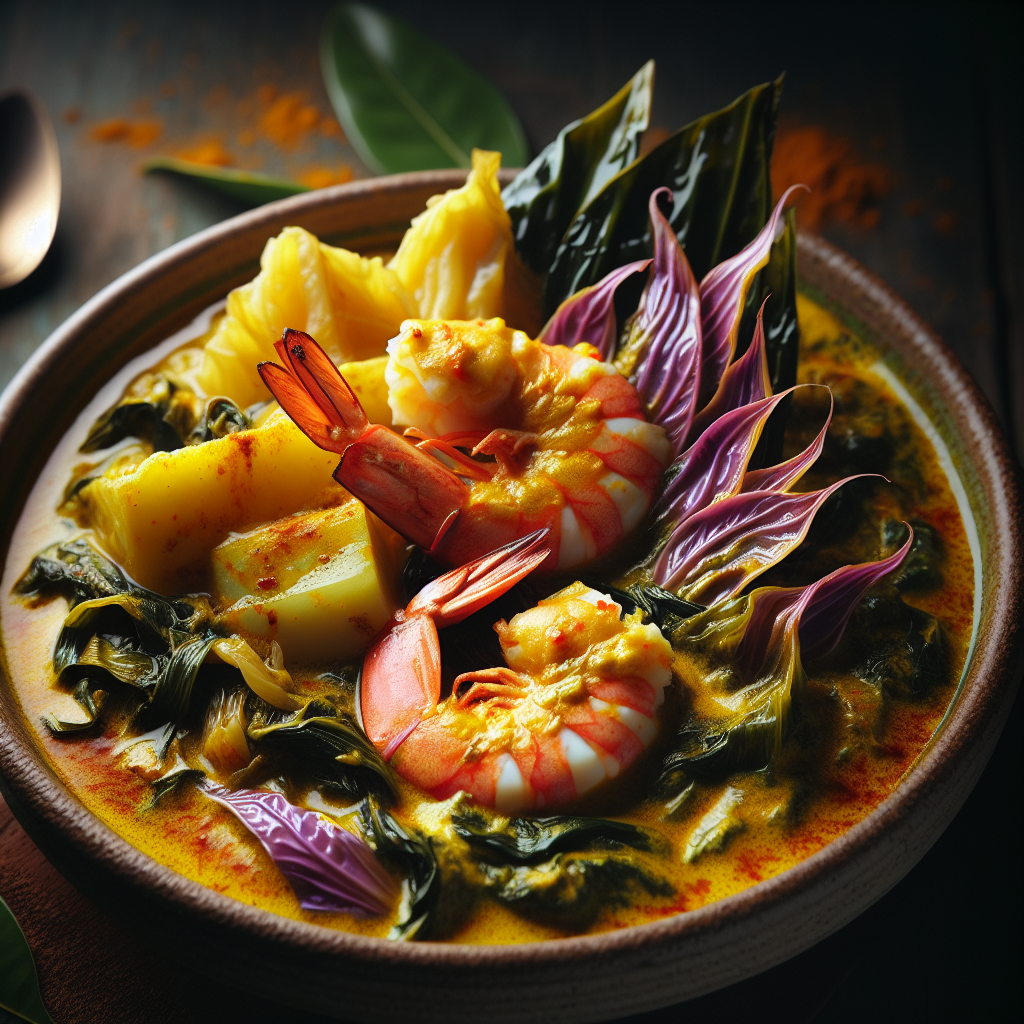 Nationalgericht Fiji: #Taro Leaf and Prawn Curry# (Rezept)