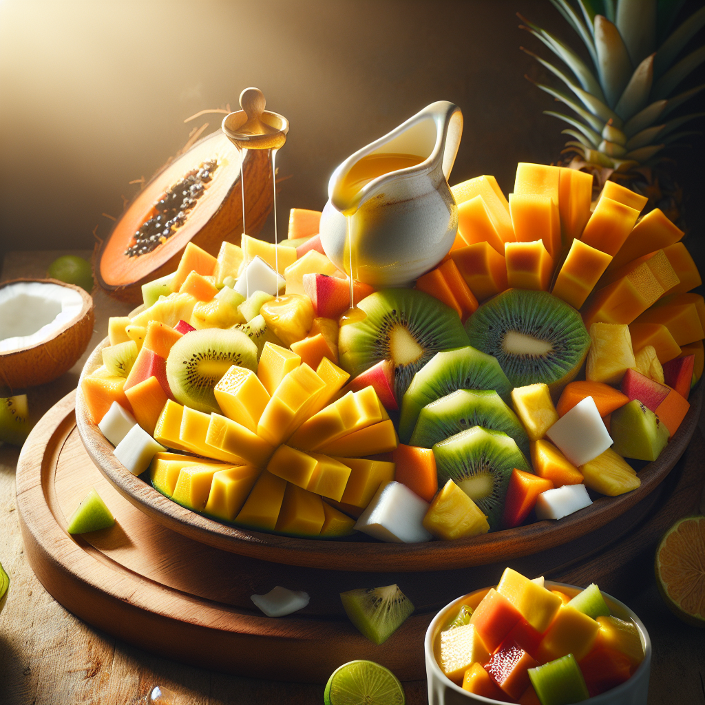 Nationalgericht Fiji: #Tropical Fruit Salad with Honey Lime Dressing# (Rezept)