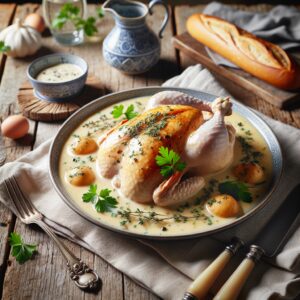 Nationalgericht Frankreich: #Volaille de Bresse à la Crème# (Rezept)