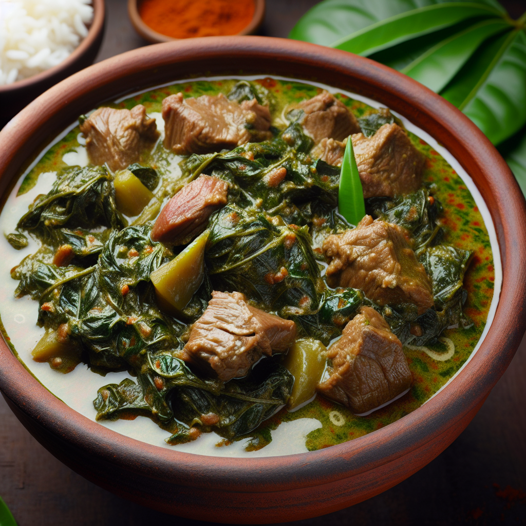 Nationalgericht Gabun: Fumbwa en Sauce (Rezept)