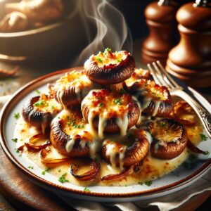 Nationalgericht Georgien: #Gebratene Champignons mit Käse# (Rezept)
