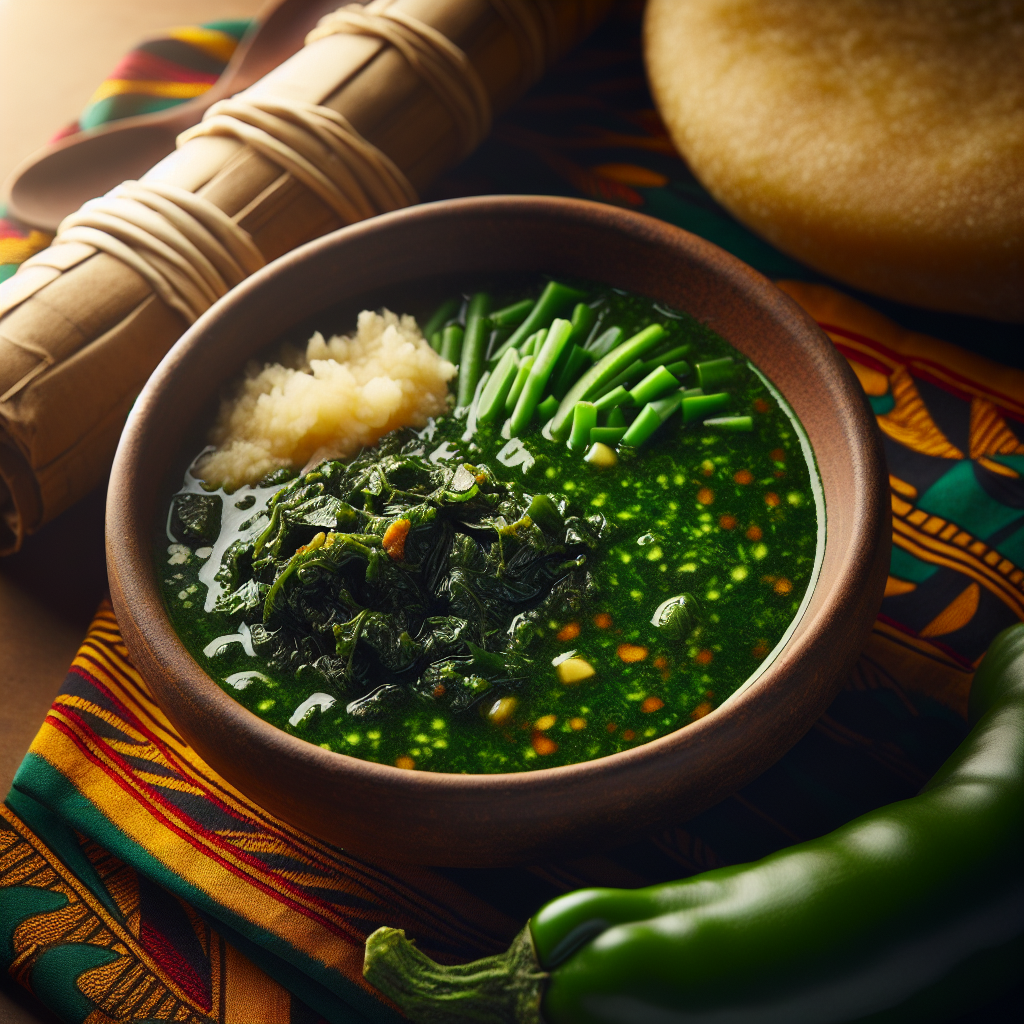 Nationalgericht Ghana: Ebunuebunu (Green Soup) (Rezept)