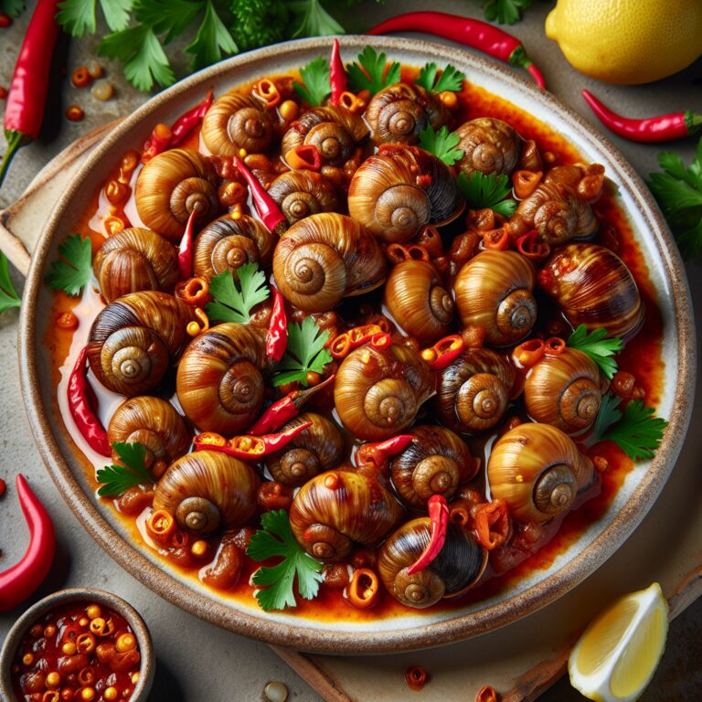 Fried Snails mit Pepper Sauce – Nationalgericht aus Ghana