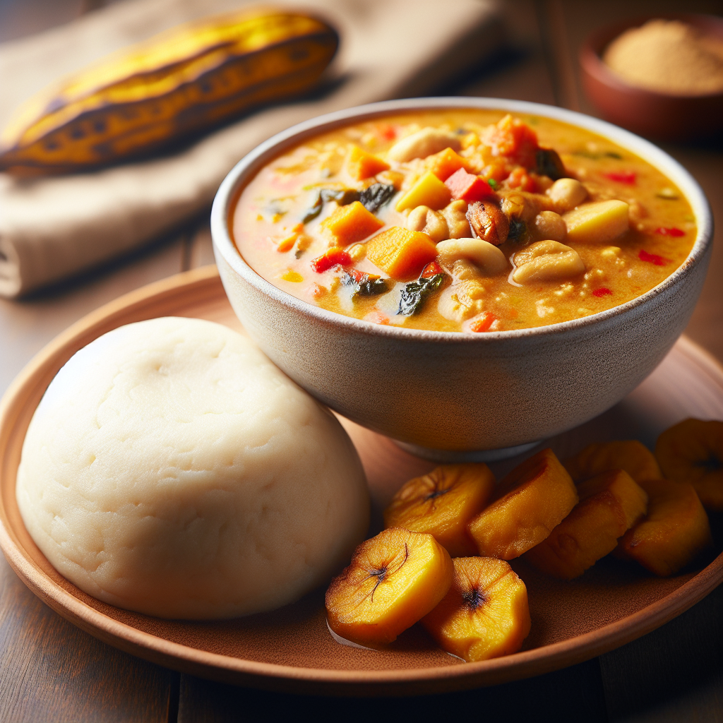 Nationalgericht Ghana: Fufu mit Erdnusssuppe (Rezept)