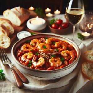Nationalgericht Guinea: #Crevettes à la Sauce Tomate# (Rezept)
