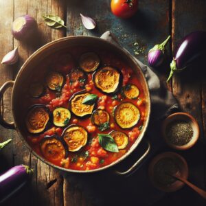 Nationalgericht Guinea: #Sauce Tomate aux Aubergines# (Rezept)