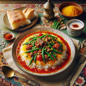 Nationalgericht Iran: #Loobia Polo# (Rezept)
