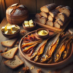 Nationalgericht Island: #Harðfiskur með Smjöri og Lúxusbrauði# (Rezept)
