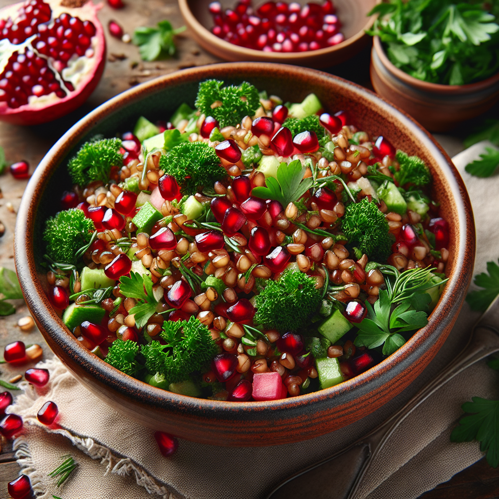 Nationalgericht Israel: Freekeh Salat mit Granatapfel (Rezept)