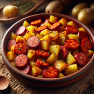 Nationalgericht Kap Verde: #Linguiça with Potatoes# (Rezept)