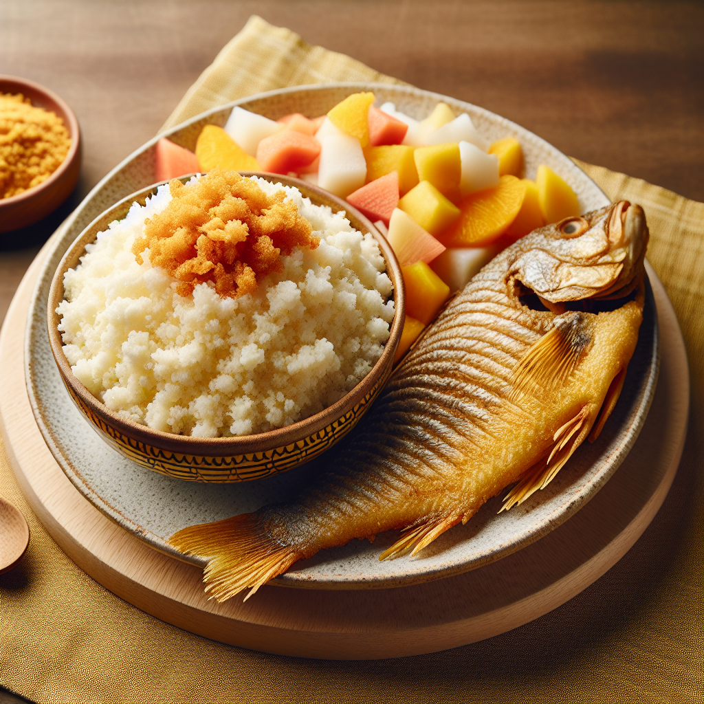 Nationalgericht Liberia: Attieke with Fried Fish (Rezept)