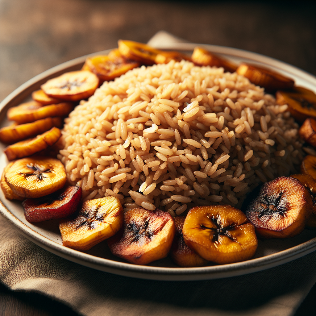 Nationalgericht Liberia: Dry Rice with Fried Plantains (Rezept)