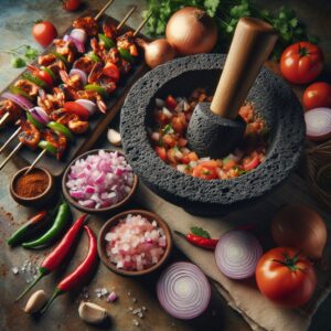 Nationalgericht Mexiko: #Molcajete Mixto# (Rezept)
