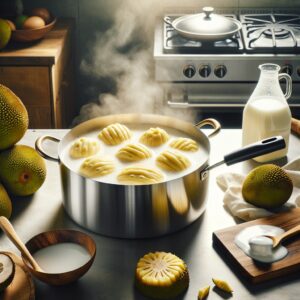 Nationalgericht Mikronesien: #Poached Breadfruit in Coconut Milk# (Rezept)