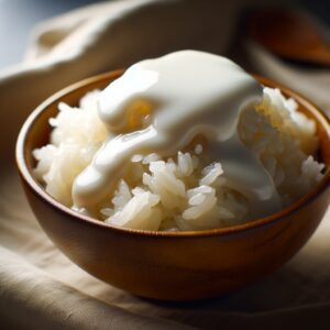 Nationalgericht Myanmar: #Steamed Sticky Rice with Coconut# (Rezept)