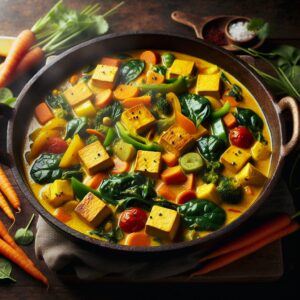 Nationalgericht Myanmar: #Tofu and Vegetable Curry# (Rezept)