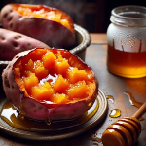 Nationalgericht Namibia: #Gebackene Süßkartoffeln mit Honig# (Rezept)