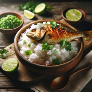 Nationalgericht Nauru: #Kokosreis mit Fisch# (Rezept)