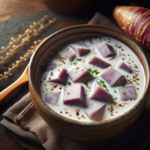 Nationalgericht Nauru: #Taro-Kokos-Suppe# (Rezept)