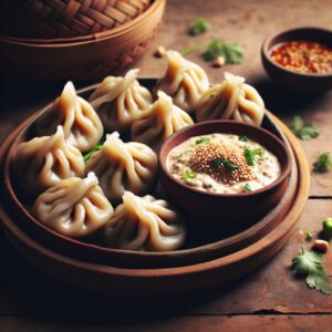 Nationalgericht Nepal: #Momo mit Sesam-Dip# (Rezept)