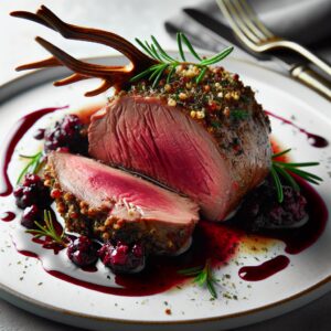 Nationalgericht Neuseeland: #Roast Venison with Berry Sauce# (Rezept)