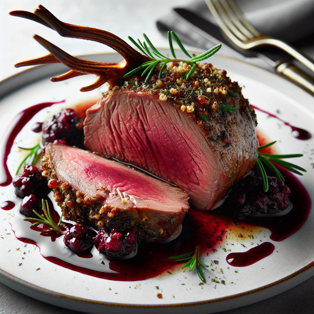 Nationalgericht Neuseeland: Roast Venison with Berry Sauce (Rezept)
