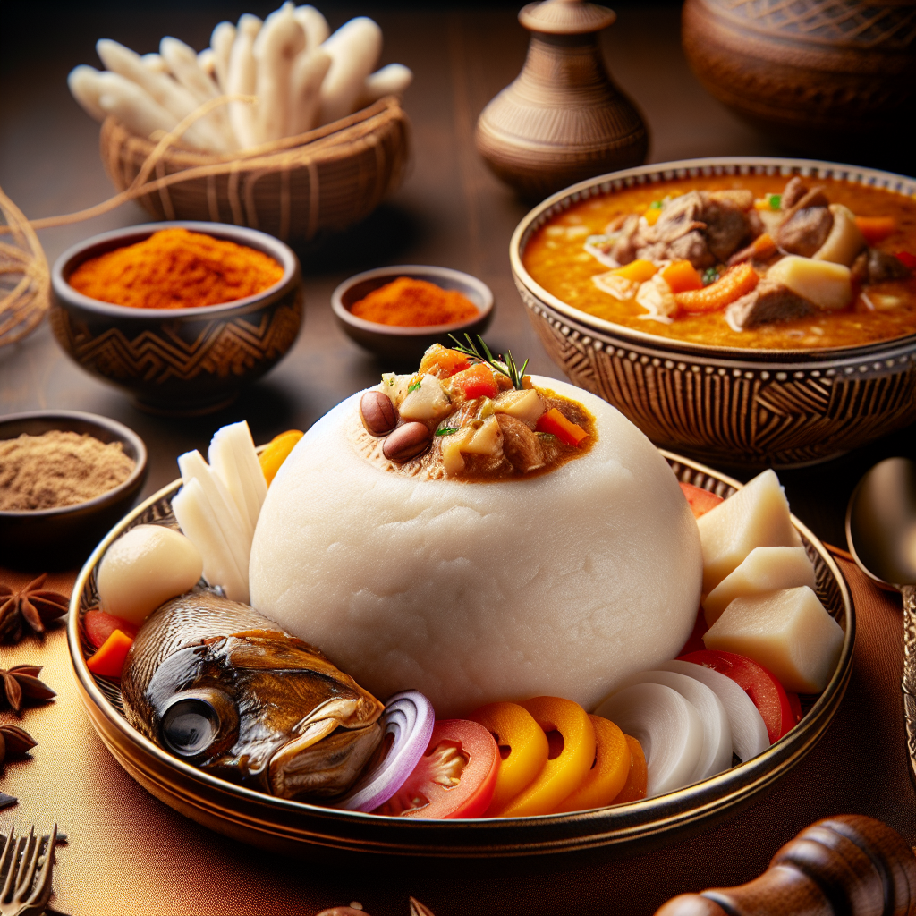 Nationalgericht Nigeria: Fufu with Banga Soup (Rezept)