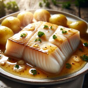 Nationalgericht Norwegen: #Kveite med Sandefjordsmør# (Rezept)
