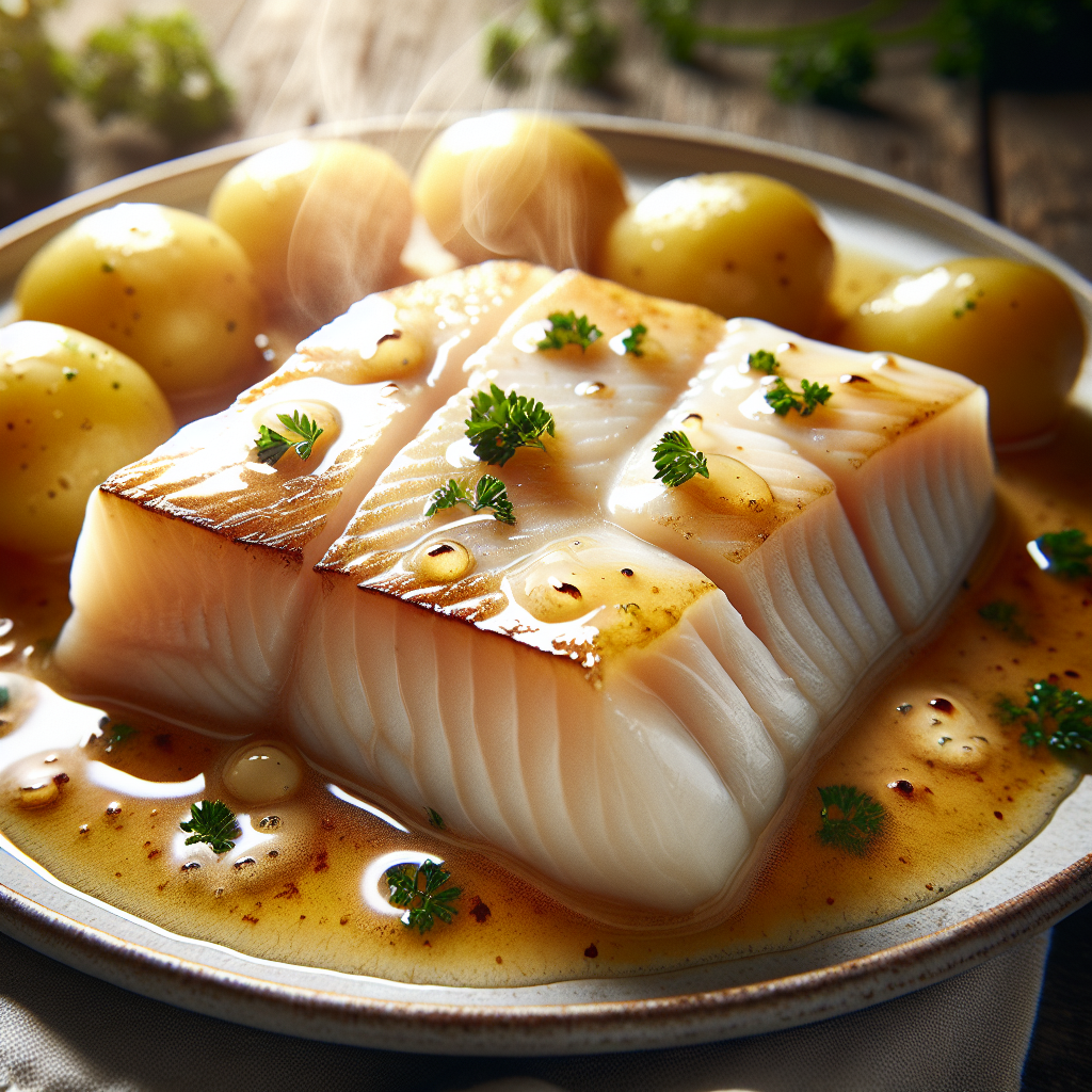 Nationalgericht Norwegen: Kveite med Sandefjordsmør (Rezept)