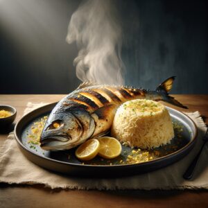 Nationalgericht Oman: #Grilled Kingfish with Rice# (Rezept)