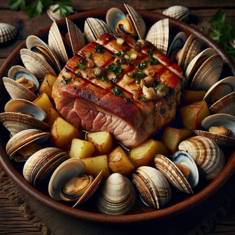 Nationalgericht Portugal: Carne de Porco à Alentejana (Rezept) Nationalgericht Portugal: Carne de Porco à Alentejana (Rezept)